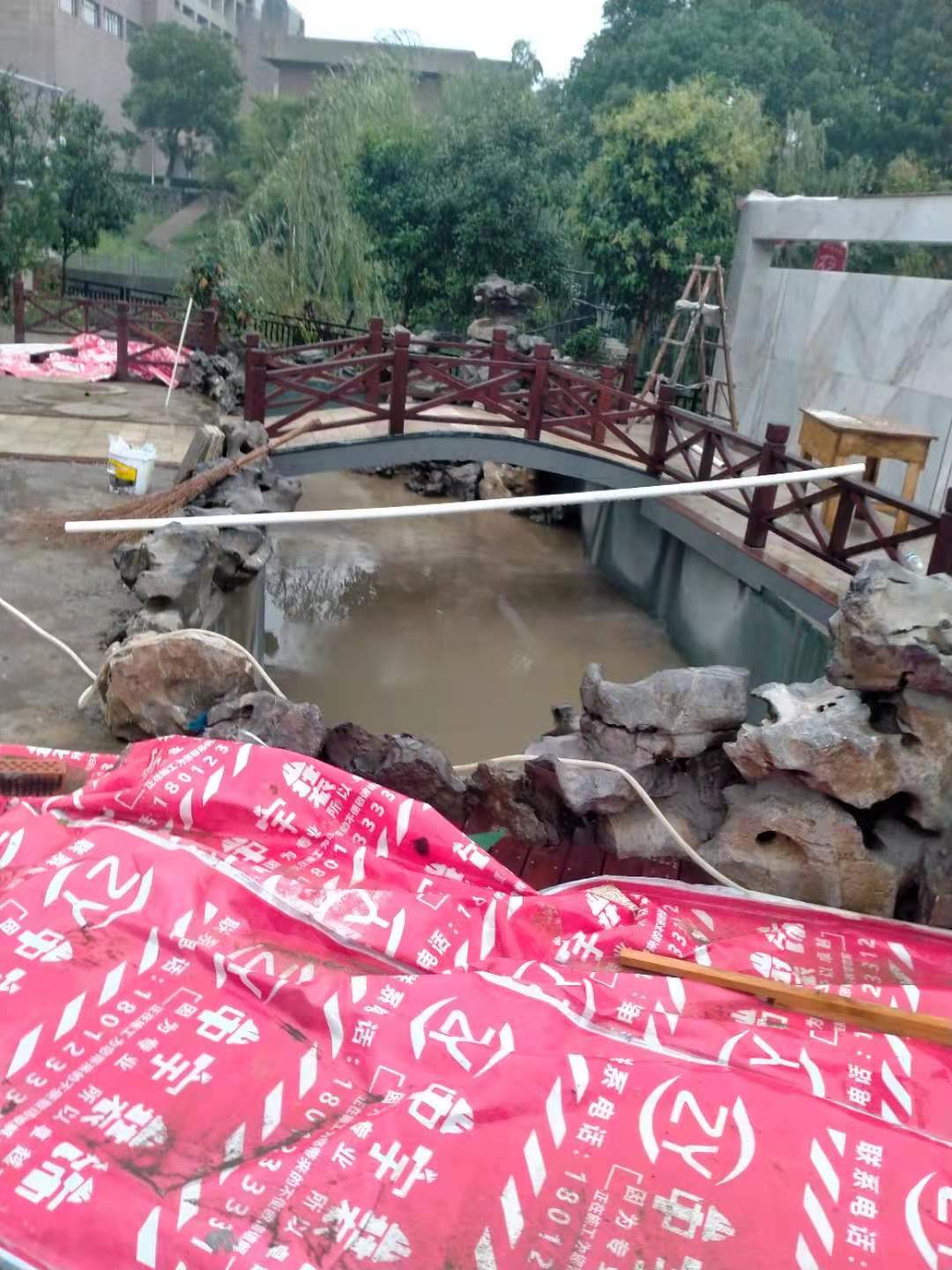 占用公共绿地建鱼池